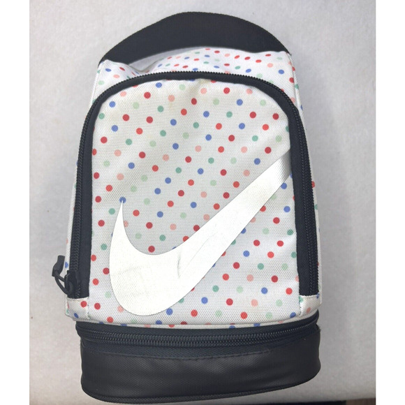 Nike Softside Lunchbox Fuel Pack 2.0 White Polka Dot Insulated Compact Size - Picture 1 of 6